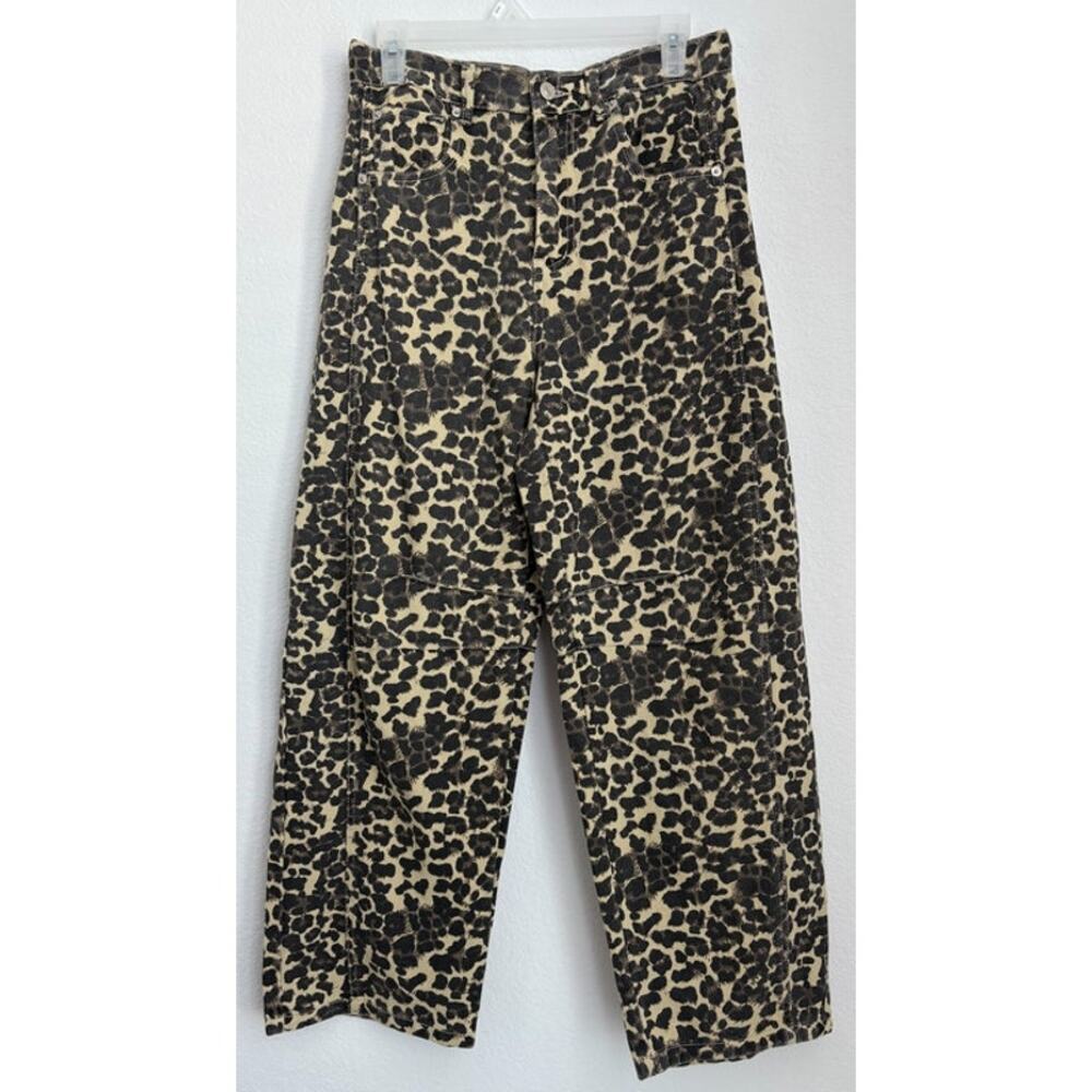 Aaron And Amber Leopard Barrel Jeans Size Medium